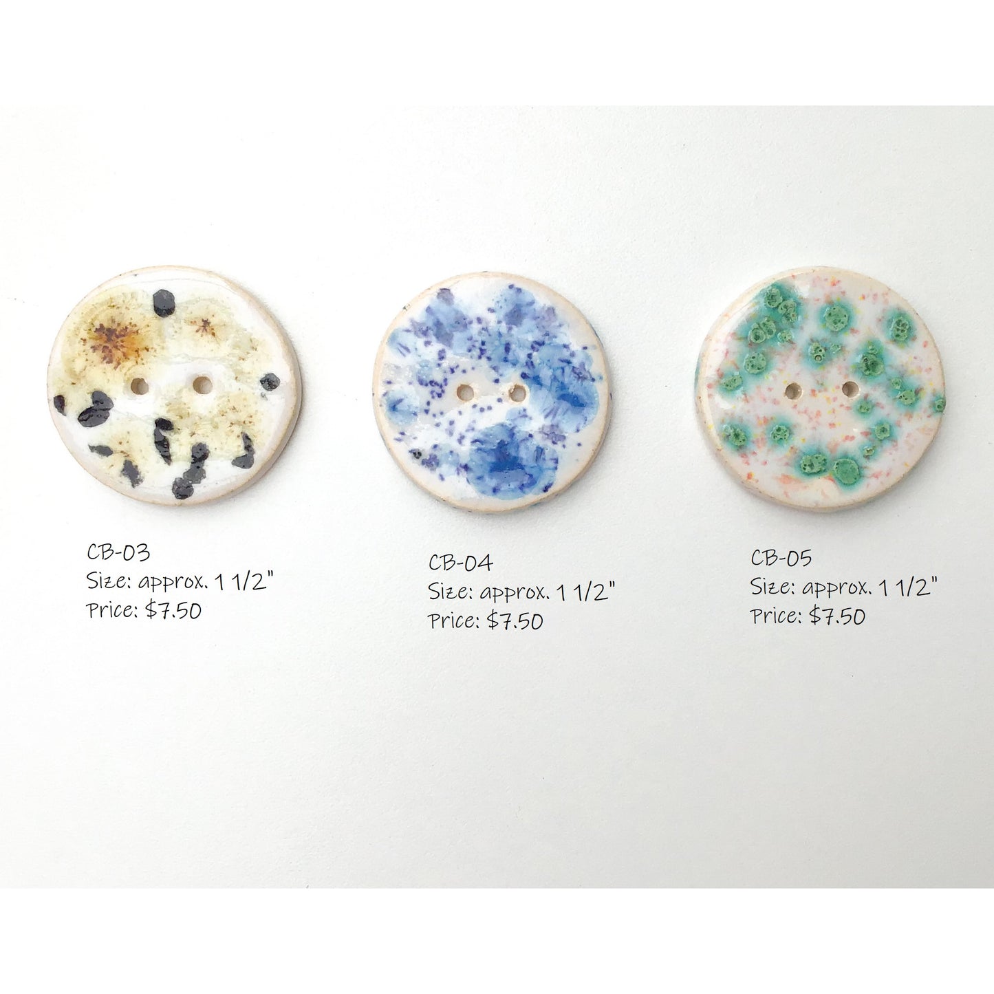 Color Burst Buttons : Colorful Ceramic Buttons with a Splash of Color