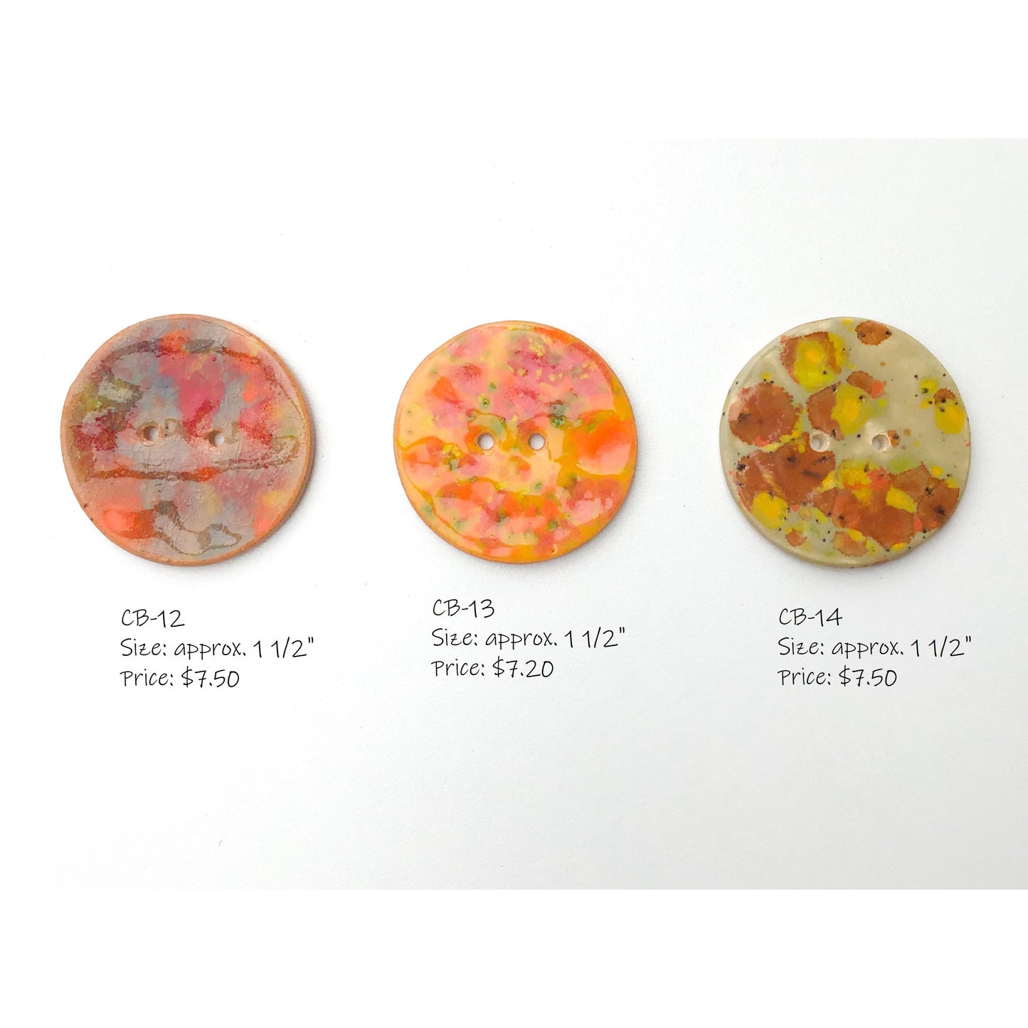 Color Burst Buttons : Colorful Ceramic Buttons with a Splash of Color