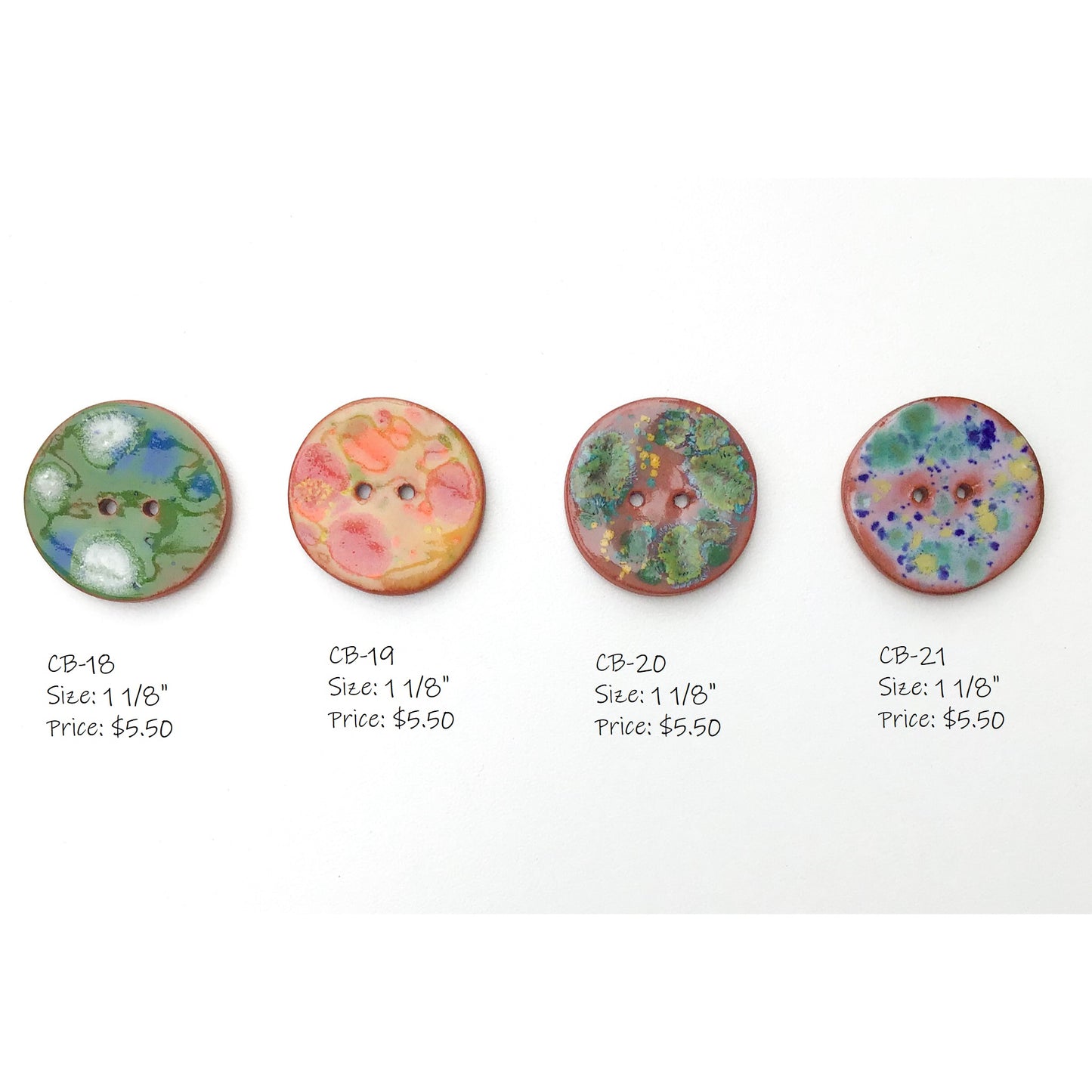 Color Burst Buttons : Colorful Ceramic Buttons with a Splash of Color