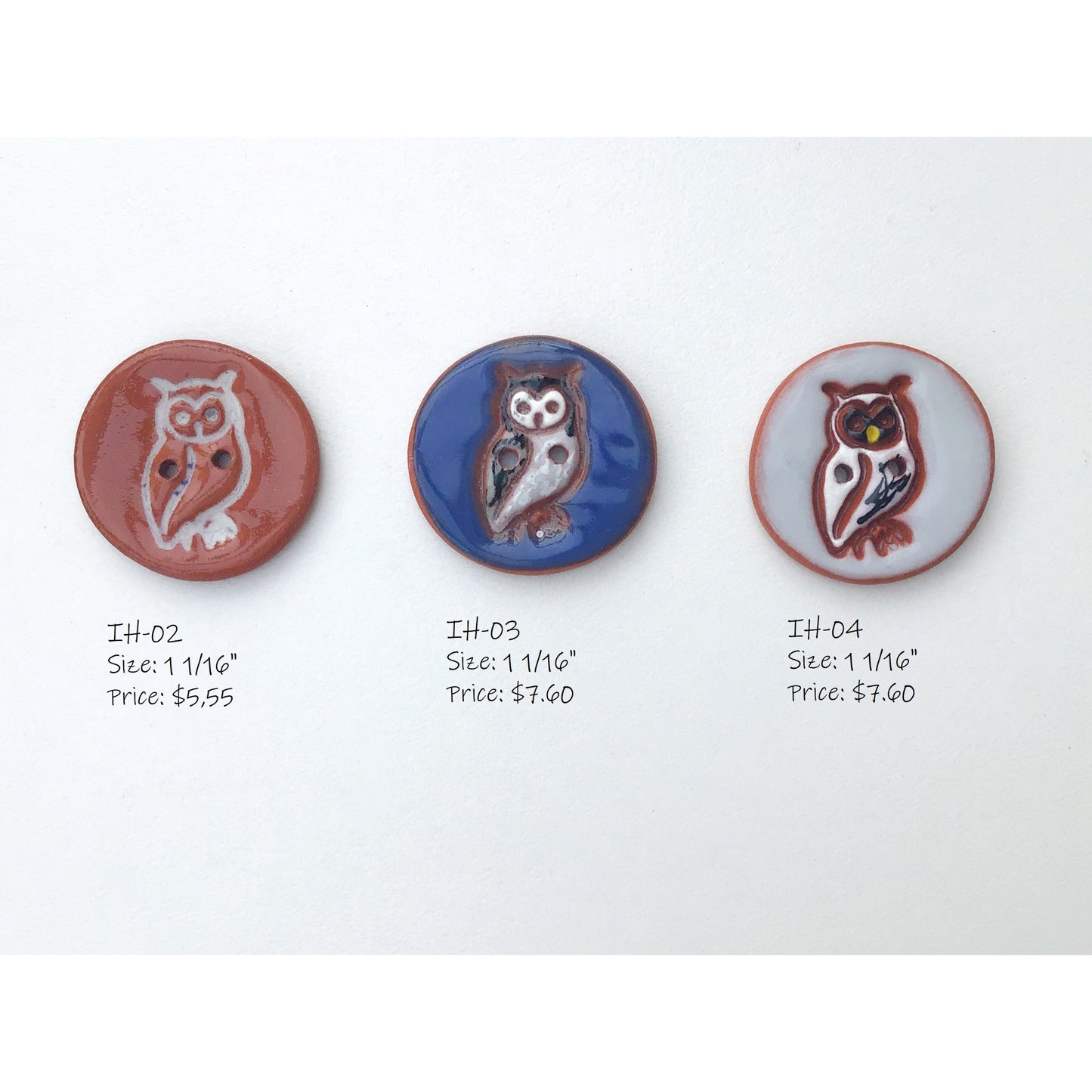 It's a Hoot Button Collection: Hand Stamped & Painted Ceramic Owl Buttons