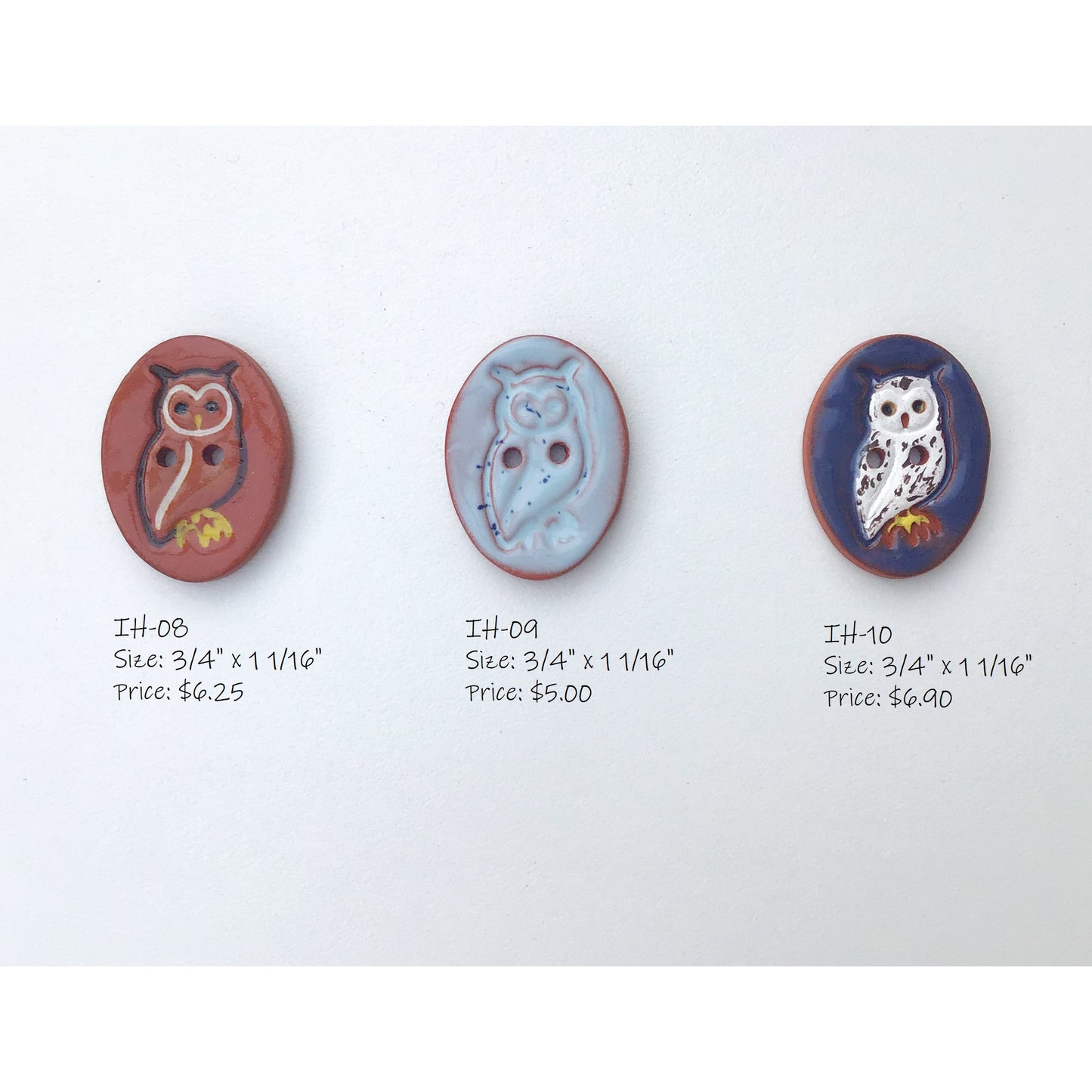 It's a Hoot Button Collection: Hand Stamped & Painted Ceramic Owl Buttons