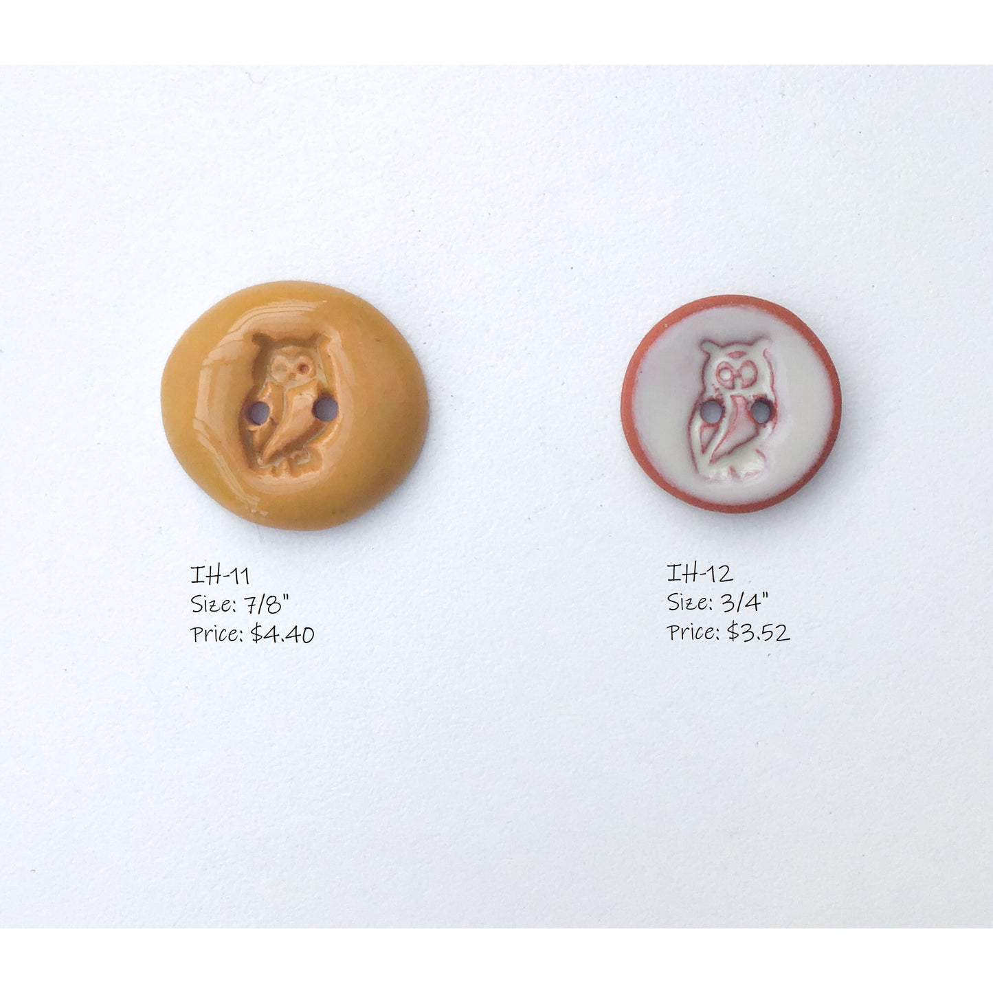 It's a Hoot Button Collection: Hand Stamped & Painted Ceramic Owl Buttons