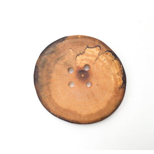 Extra Large Spalted Maple Wood Button - 1 7/8" Maple Wood Button -4 hole