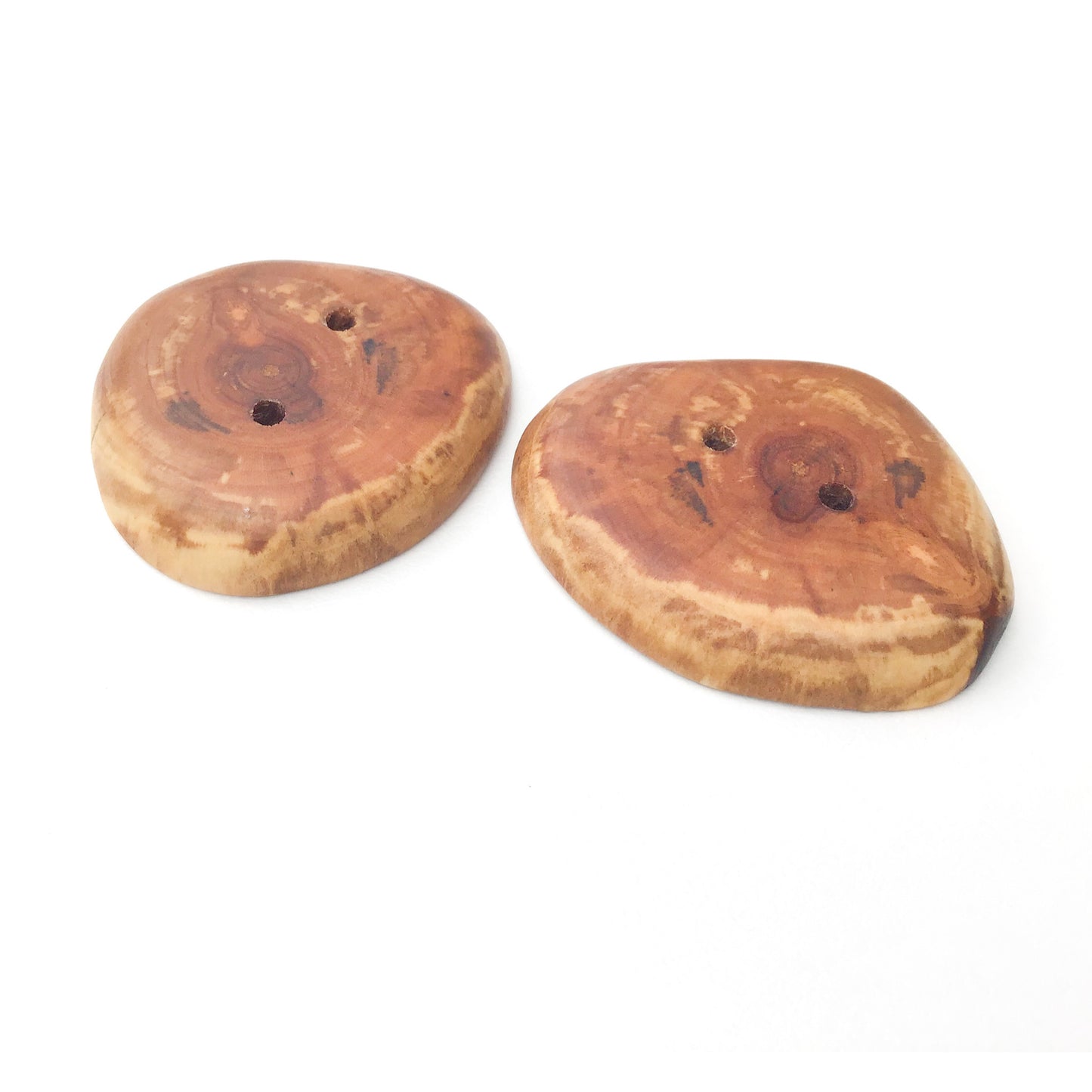 Apricot Wood Buttons - Large Wood Marbled Button - 1 1/2"