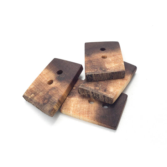 Rustic Black Walnut Wood Buttons - Live Edge Black Walnut Buttons - 13/16" x 1 1/8" - 4 Pack