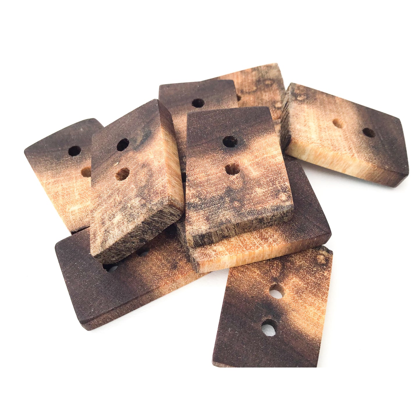 Rustic Black Walnut Wood Buttons - Live Edge Black Walnut Buttons - 1 3/16" x 1 3/8"