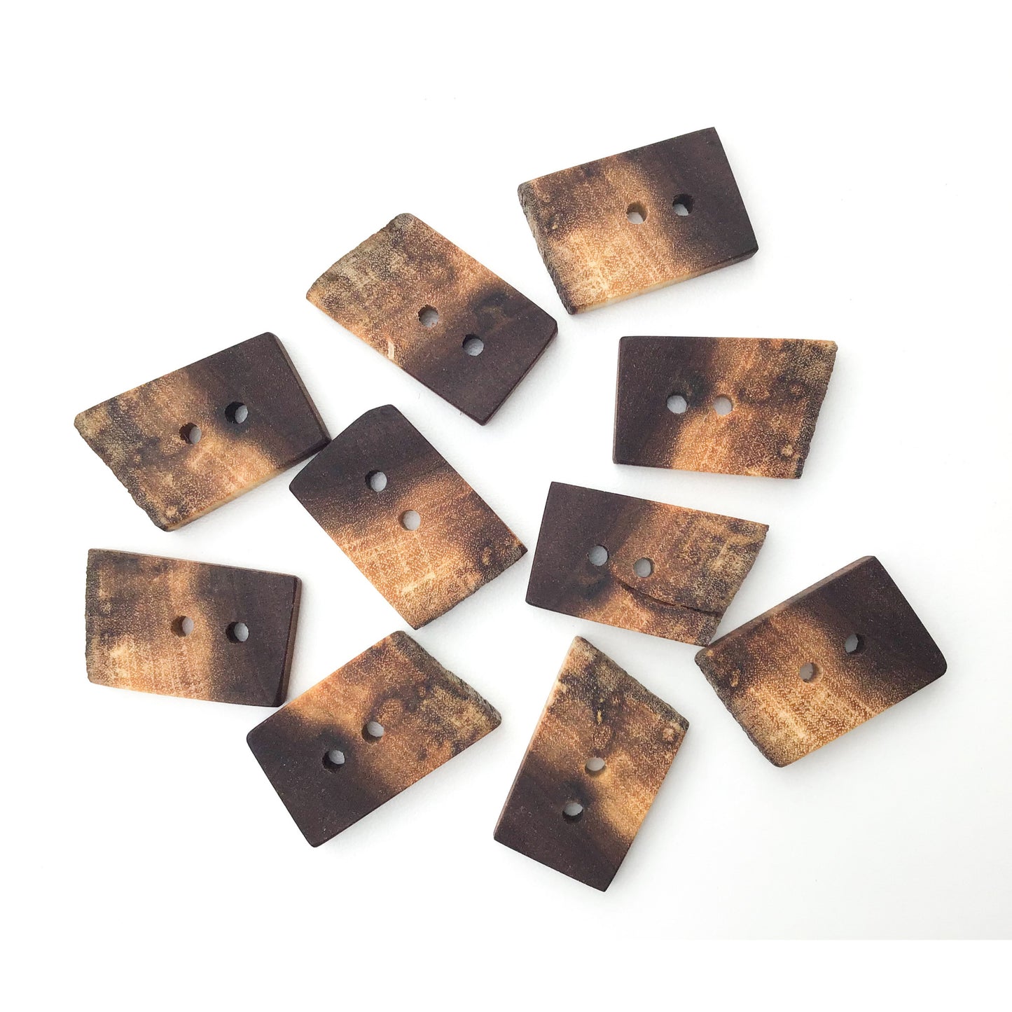 Rustic Black Walnut Wood Buttons - Live Edge Black Walnut Buttons - 1 3/16" x 1 3/8"