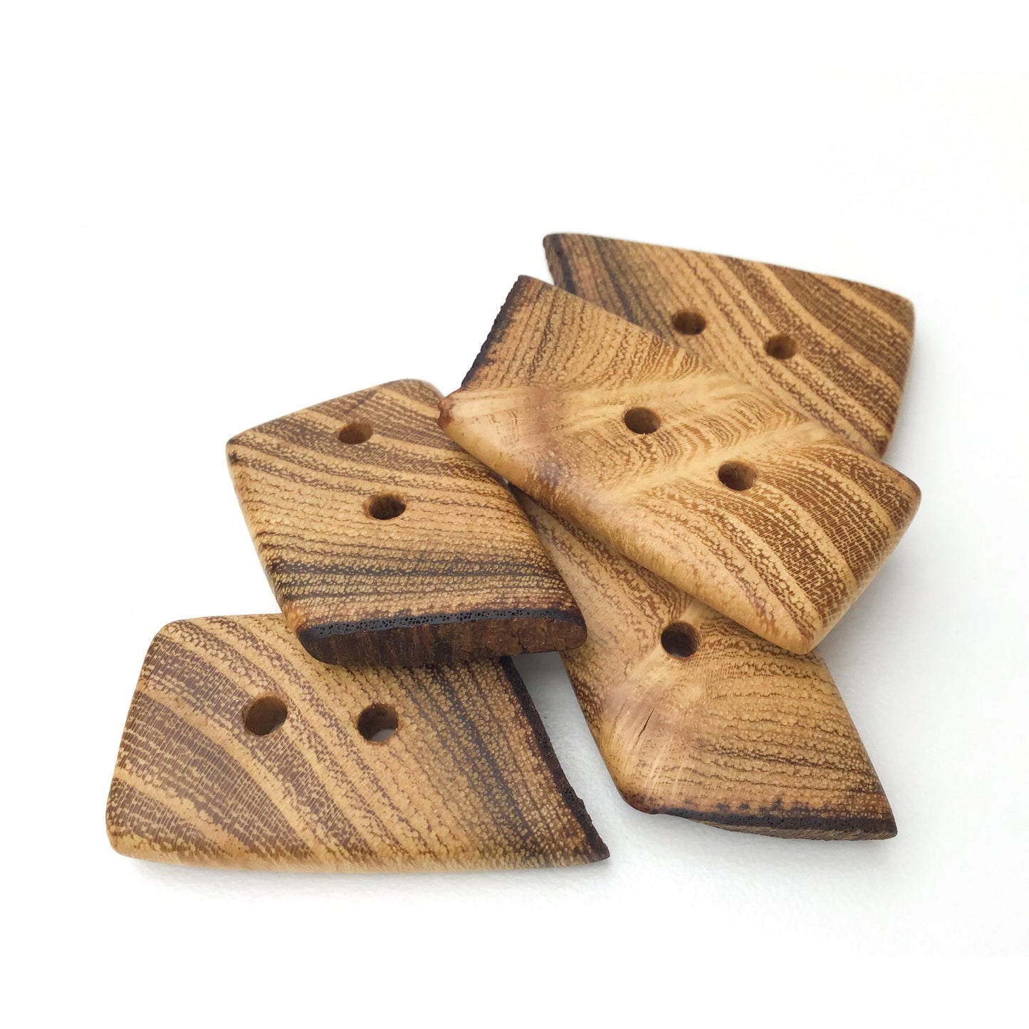 Black Locust Wood Buttons - Live Edge Wood Buttons - Wood Toggle Buttons - 3/4" x 1-1/2" - 5 Pack