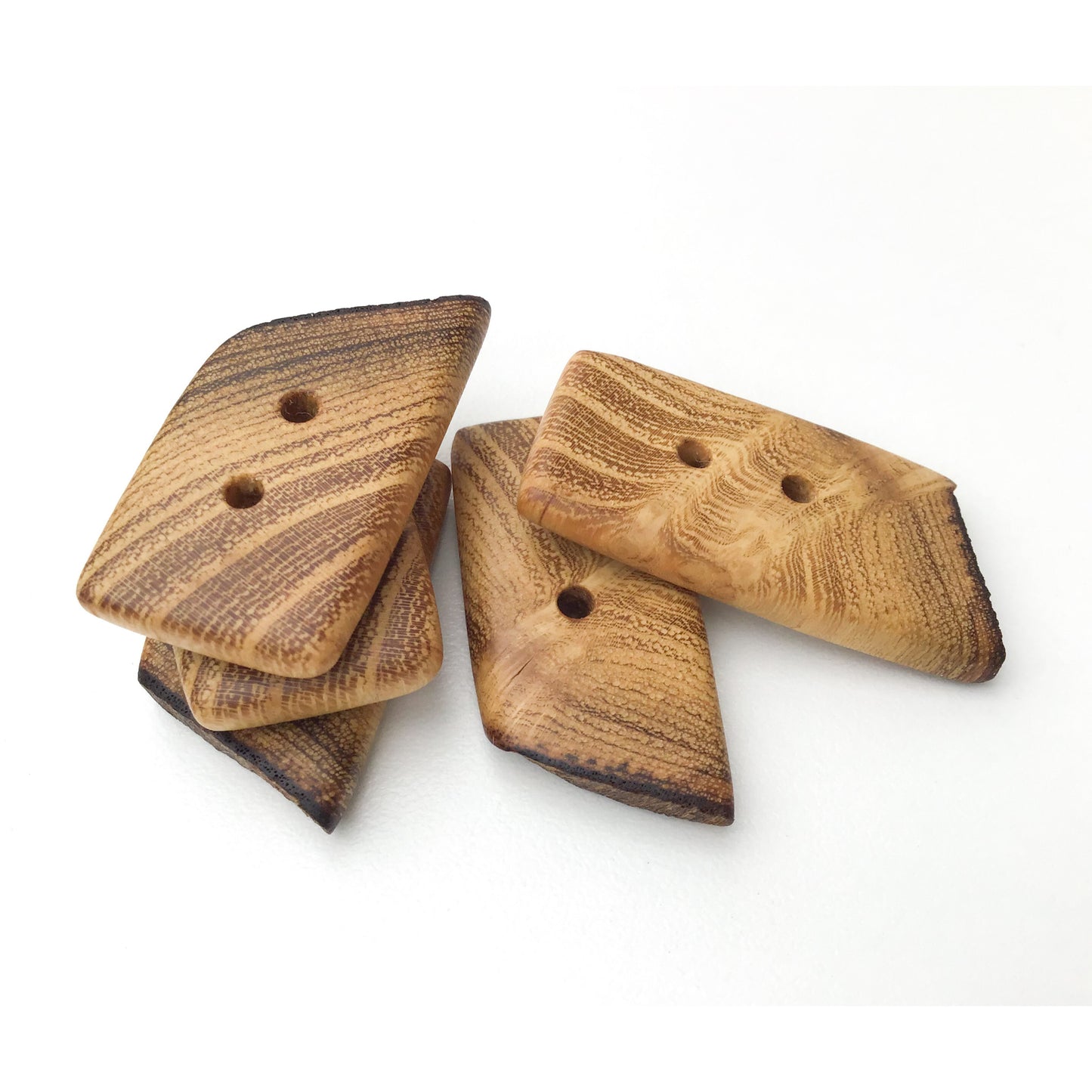 Black Locust Wood Buttons - Live Edge Wood Buttons - Wood Toggle Buttons - 3/4" x 1-1/2" - 5 Pack