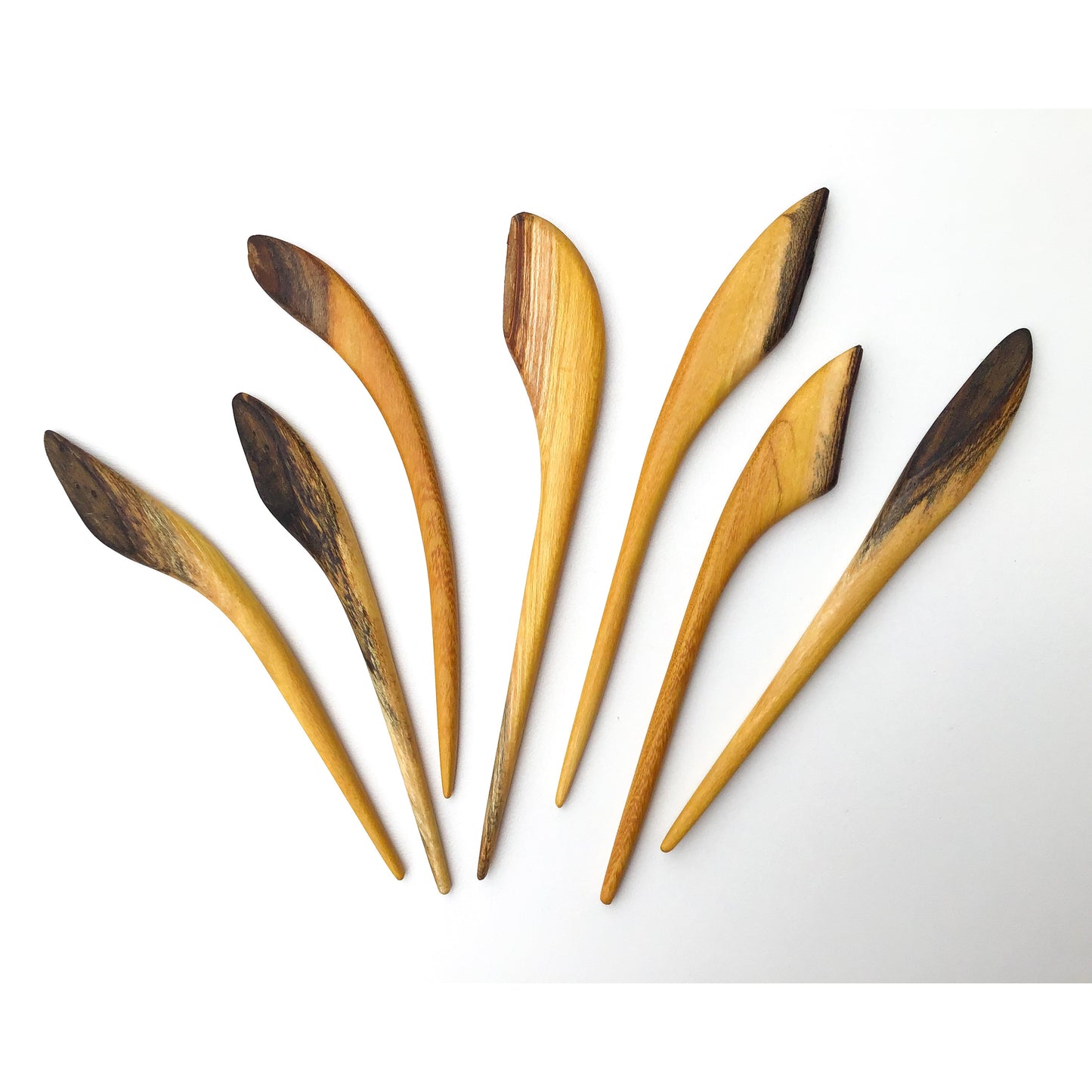 Live Edge Osage Orange Wood Shawl & Sweater Pins - Wooden Hair Pins