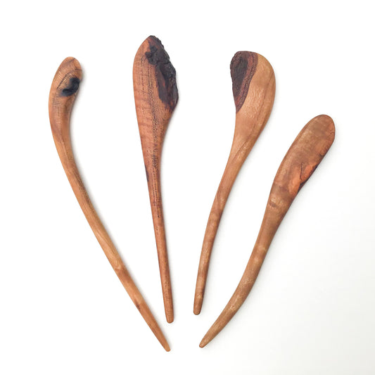 Live Edge Cherry Wood Shawl & Sweater Pins - Wooden Hair Pins