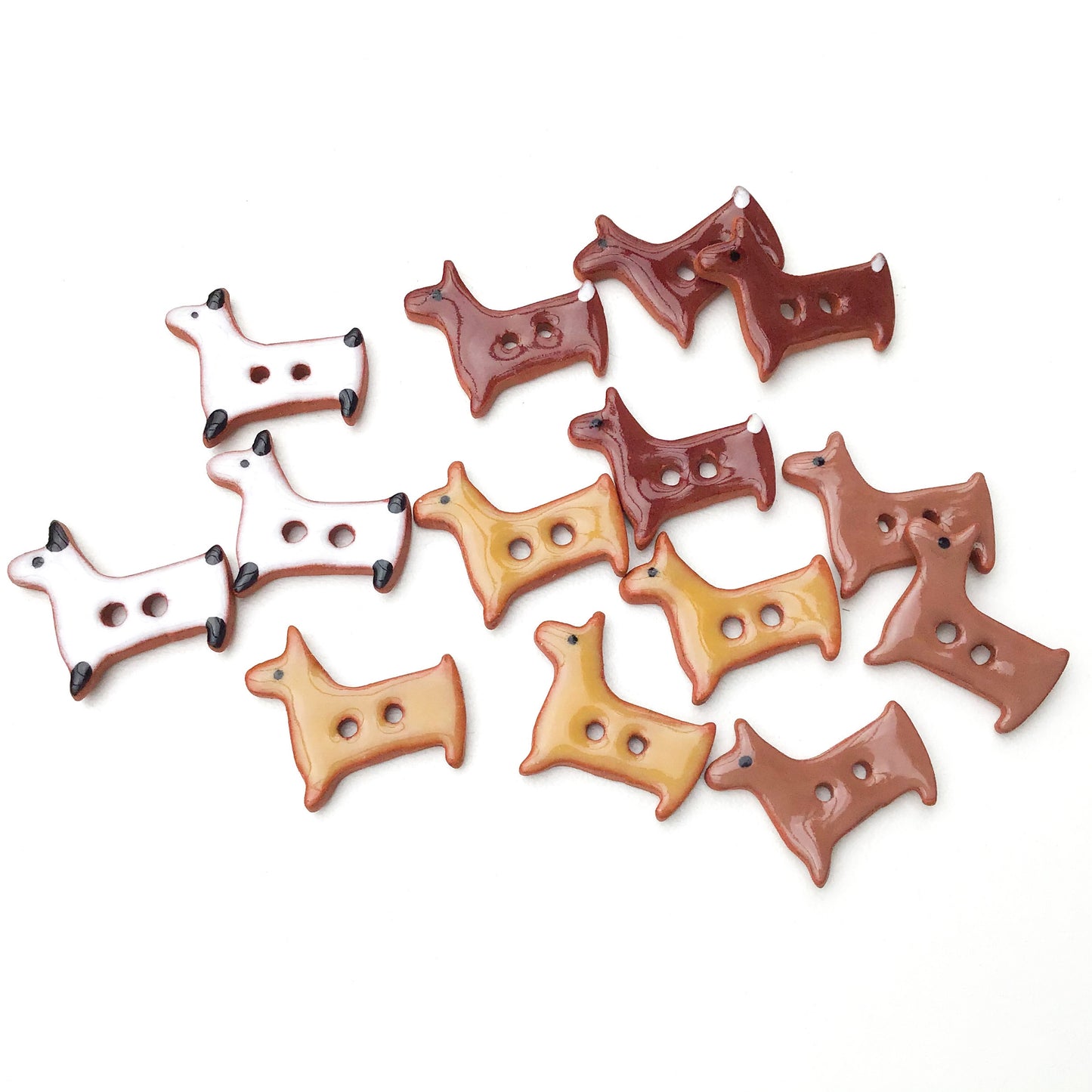 Terrier Dog Buttons - Ceramic Dog Buttons - 5/8" x 3/4"