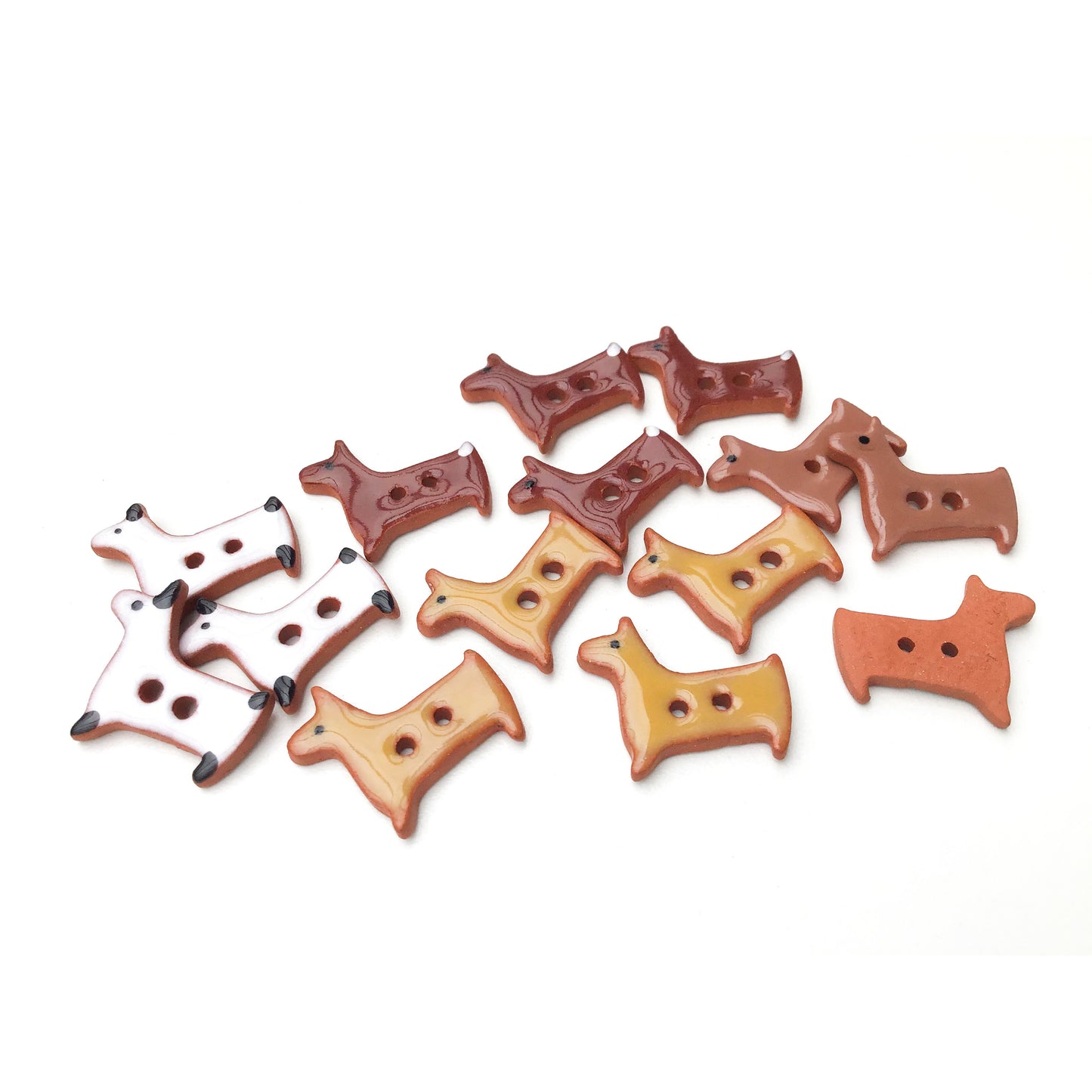 Terrier Dog Buttons - Ceramic Dog Buttons - 5/8" x 3/4"