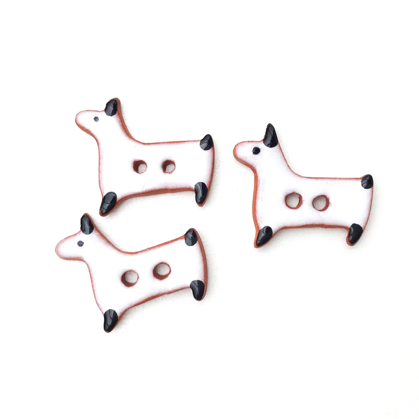 Terrier Dog Buttons - Ceramic Dog Buttons - 5/8" x 3/4"