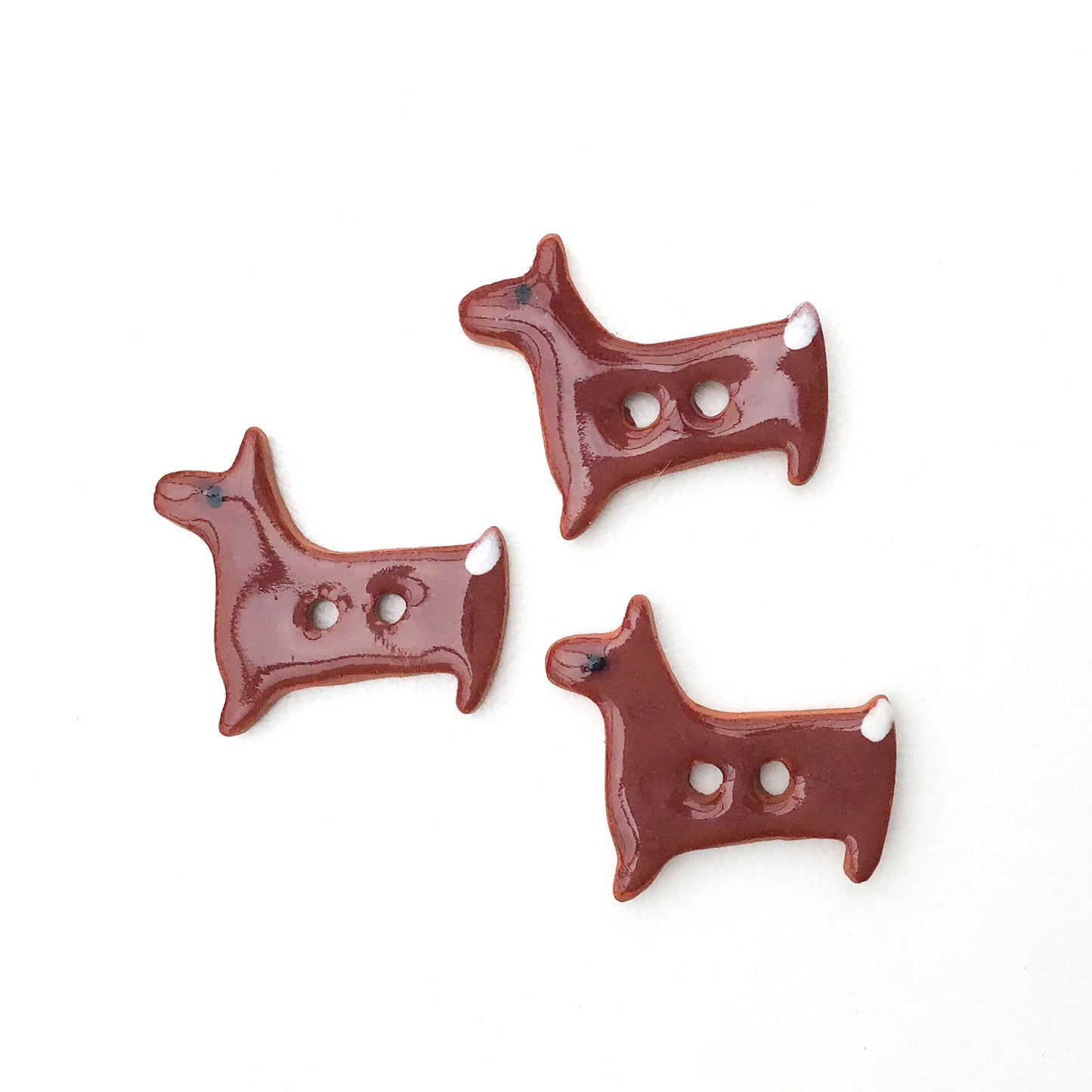 Terrier Dog Buttons - Ceramic Dog Buttons - 5/8" x 3/4"