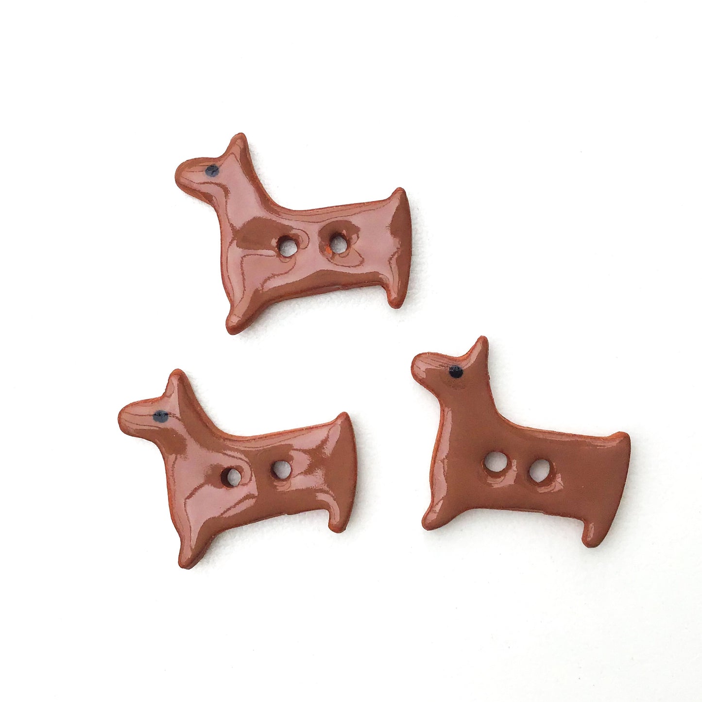 Terrier Dog Buttons - Ceramic Dog Buttons - 5/8" x 3/4"