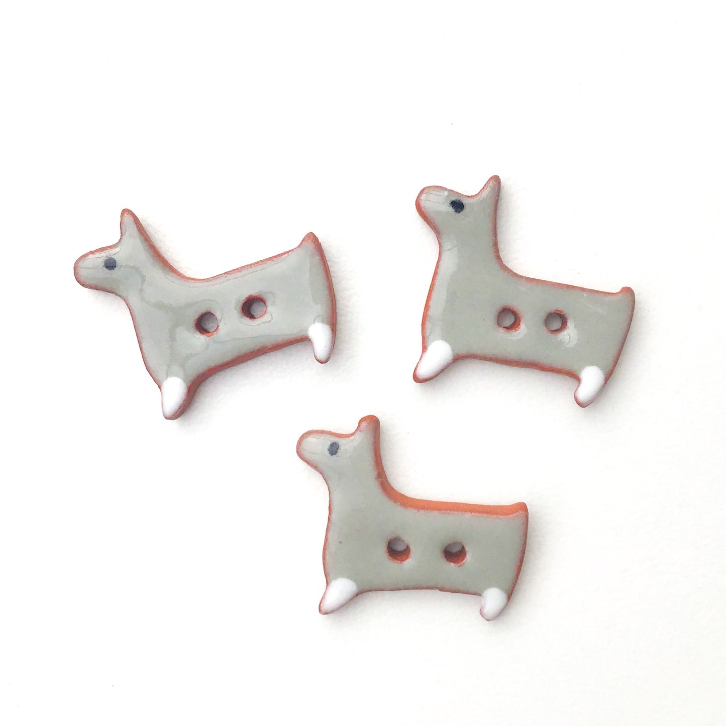 Terrier Dog Buttons - Ceramic Dog Buttons - 5/8" x 3/4"