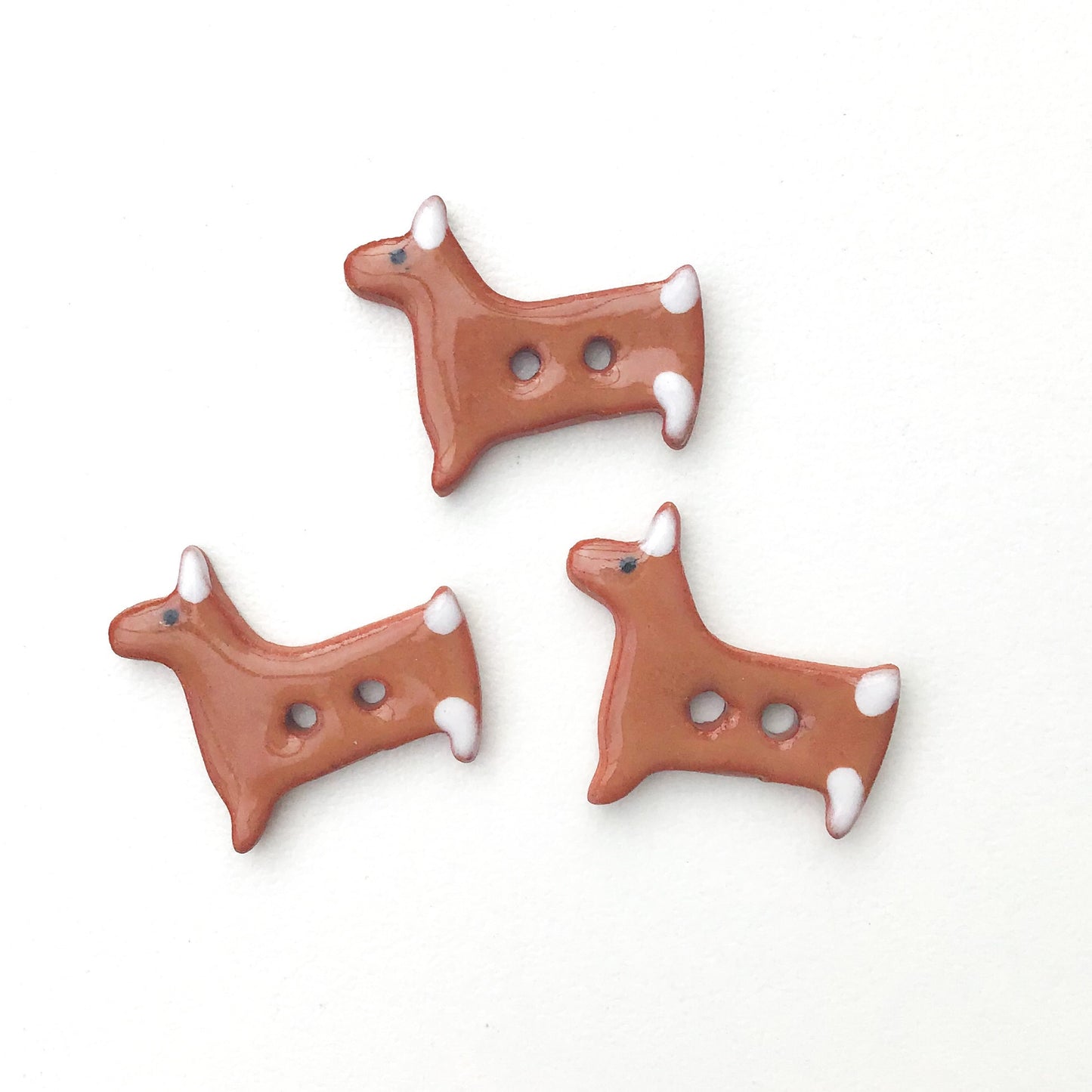 Terrier Dog Buttons - Ceramic Dog Buttons - 5/8" x 3/4"