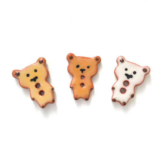 Teddy Bear Buttons - Ceramic Bear Buttons -Children's Animal Buttons