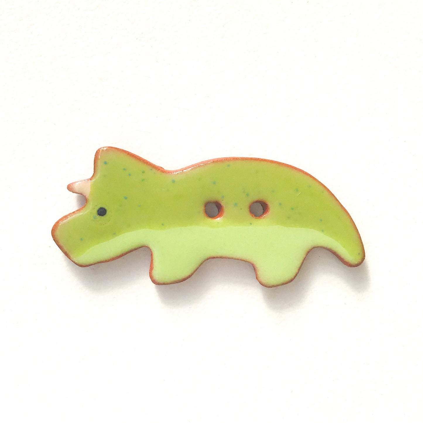 Triceratops Buttons - Ceramic Dinosaur Buttons - Children's Animal Buttons