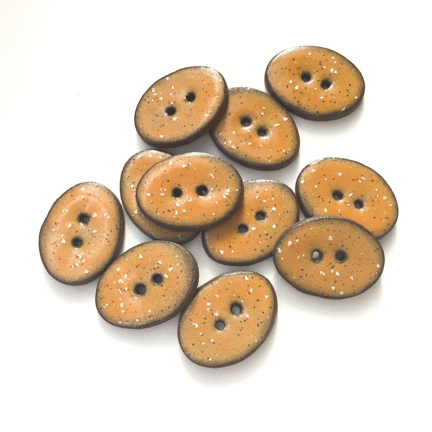Speckled Camel Brown Ceramic Buttons  3/4" x 1"