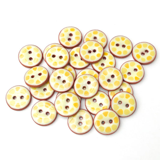 Yellow Cobblestones Ceramic Buttons - Yellow Clay Buttons - 3/4"