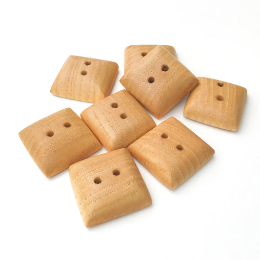 Large Maple Wood Buttons - Square Maple Buttons - 1"