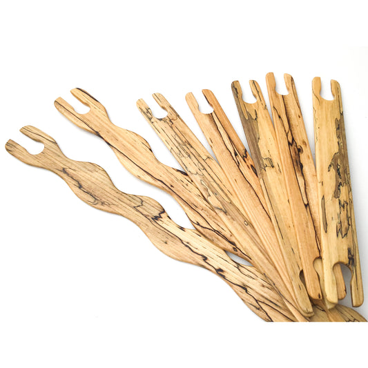 Spalted Hardwood Weaving Tools