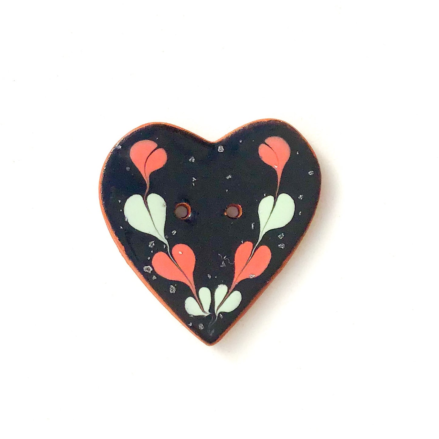 Decorative Heart Buttons - Ceramic Heart Button - 1 3/8"