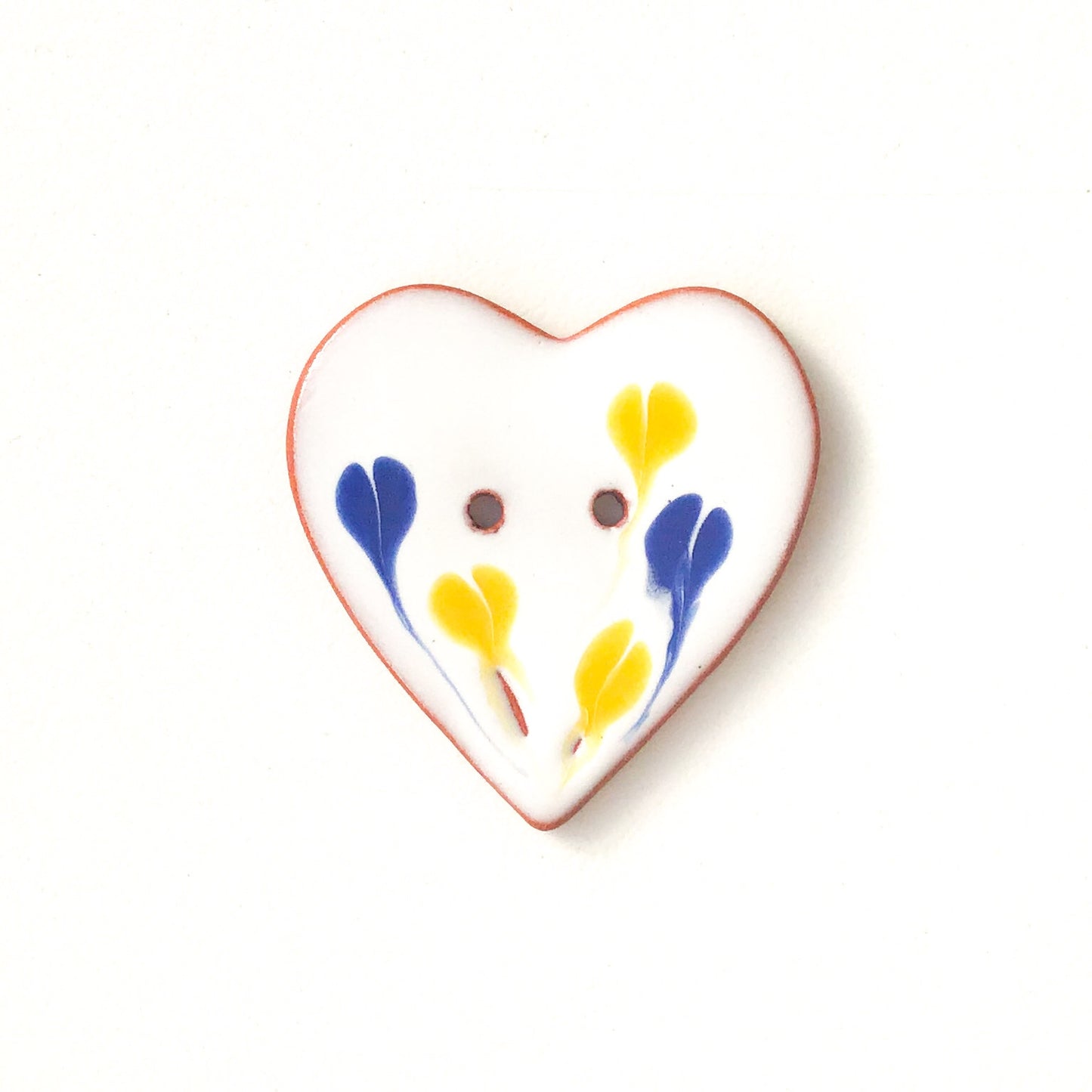 Decorative Heart Buttons - Ceramic Heart Button - 1 3/8"