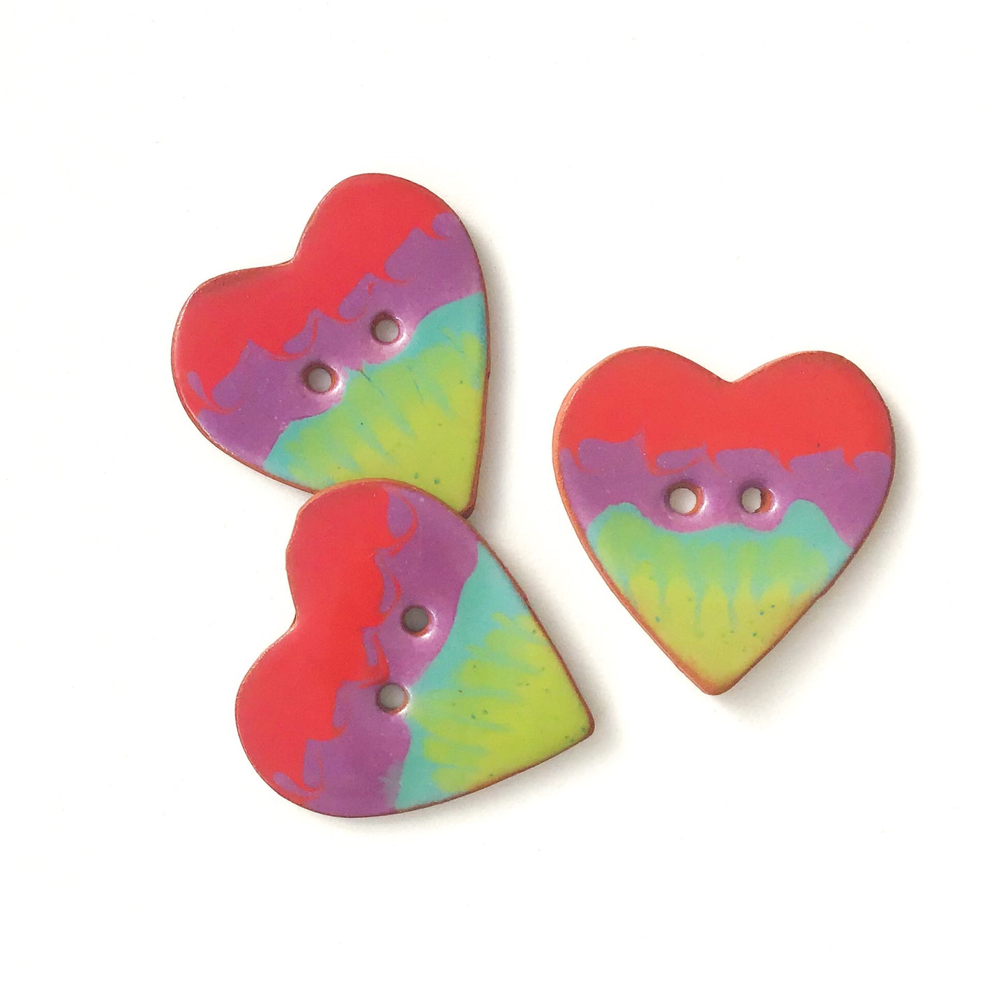 Decorative Heart Buttons - Ceramic Heart Button - 1 3/8"