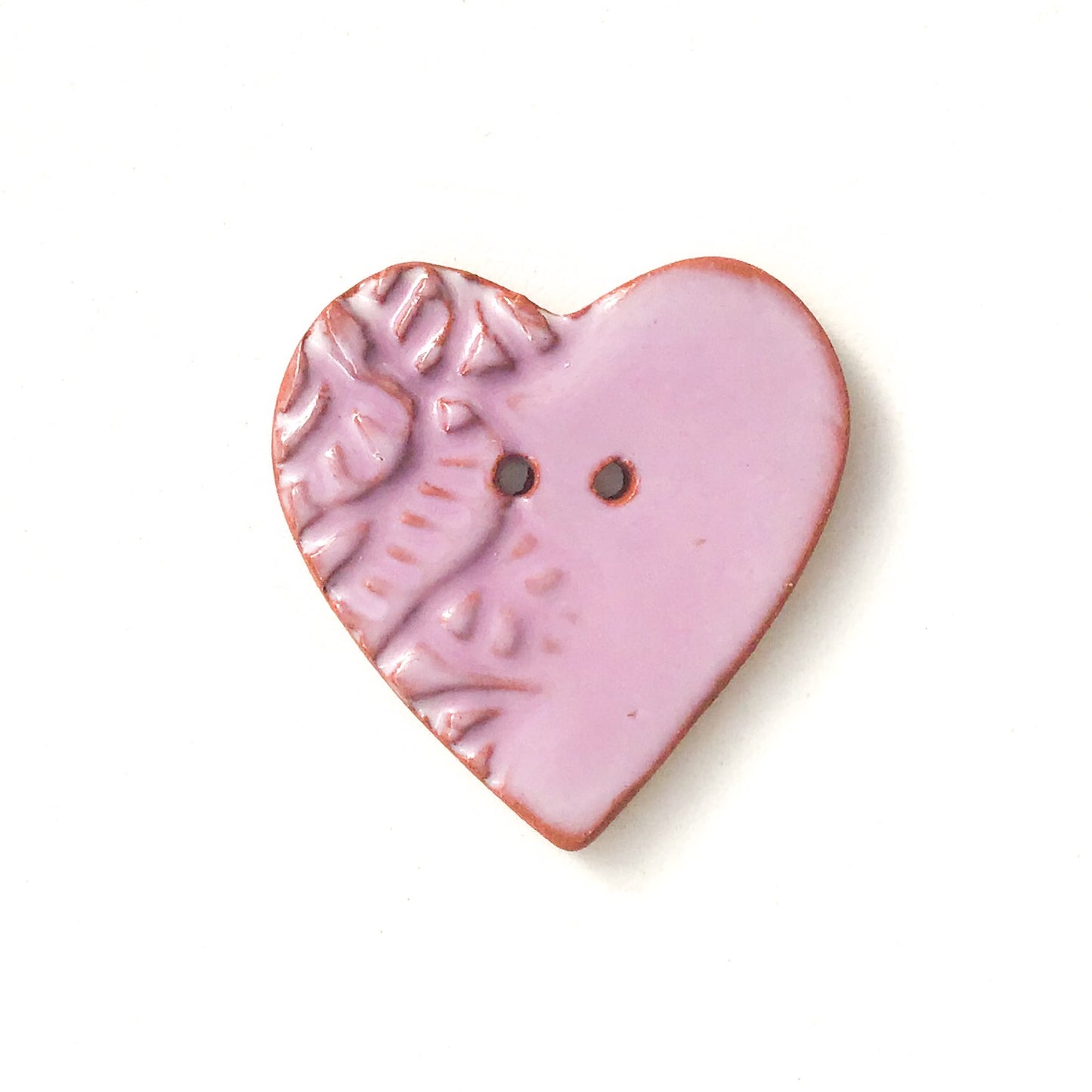 Large Stamped Heart Buttons - Soft Tones Ceramic Heart Buttons - 1 3/8"