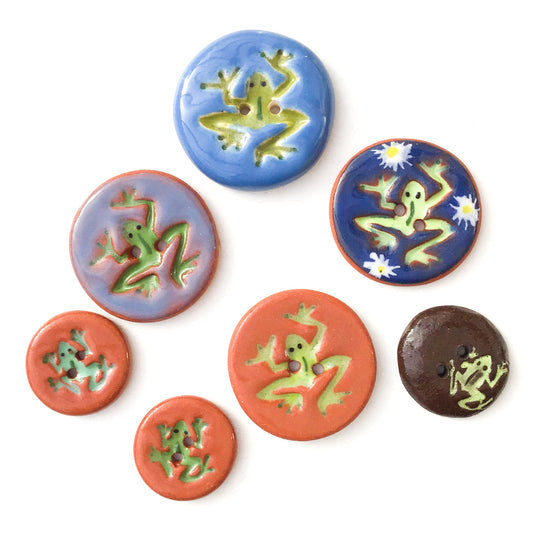 Leaping Frogs Button Collection: A Collection of Ceramic Buttons with Fun Frogs