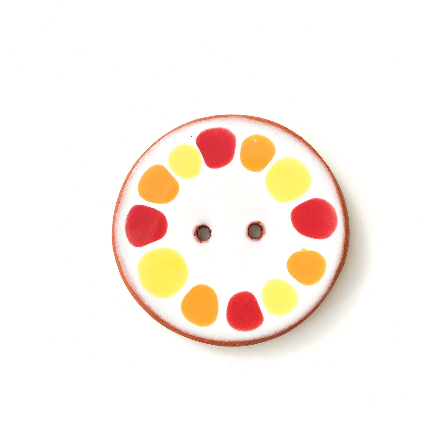 Colorful Dotted Buttons - Color Contrast Ceramic Buttons - 1-3/8"