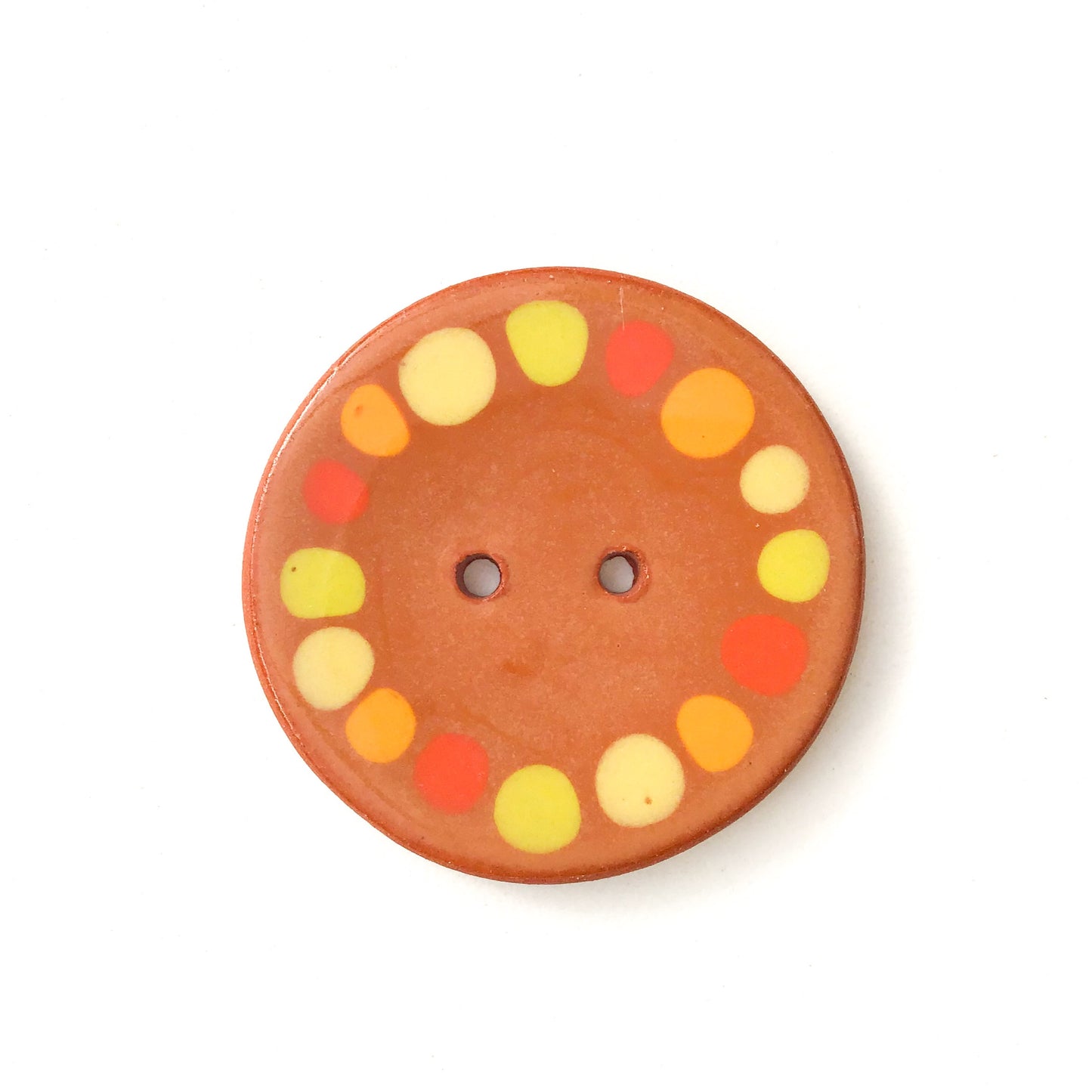 Colorful Dotted Buttons - Color Contrast Ceramic Buttons - 1-3/8"