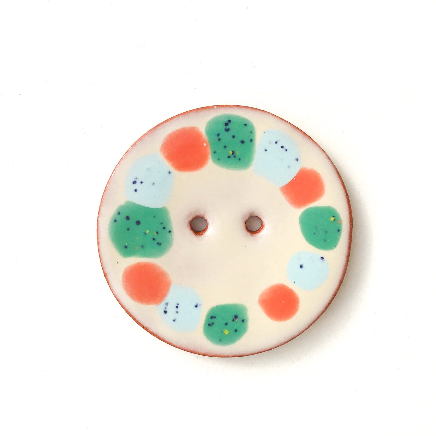 Colorful Dotted Buttons - Color Contrast Ceramic Buttons - 1-3/8"