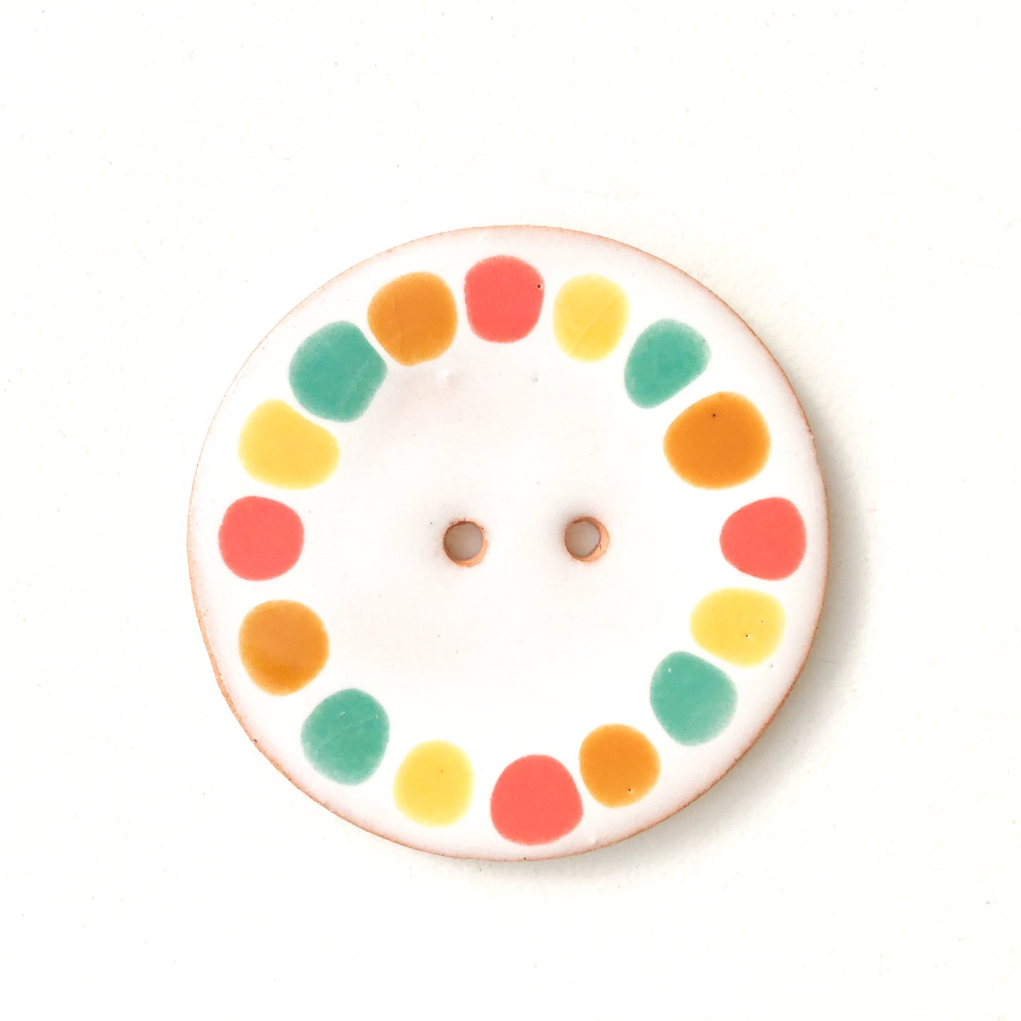 Colorful Dotted Buttons - Color Contrast Ceramic Buttons - 1-3/8"