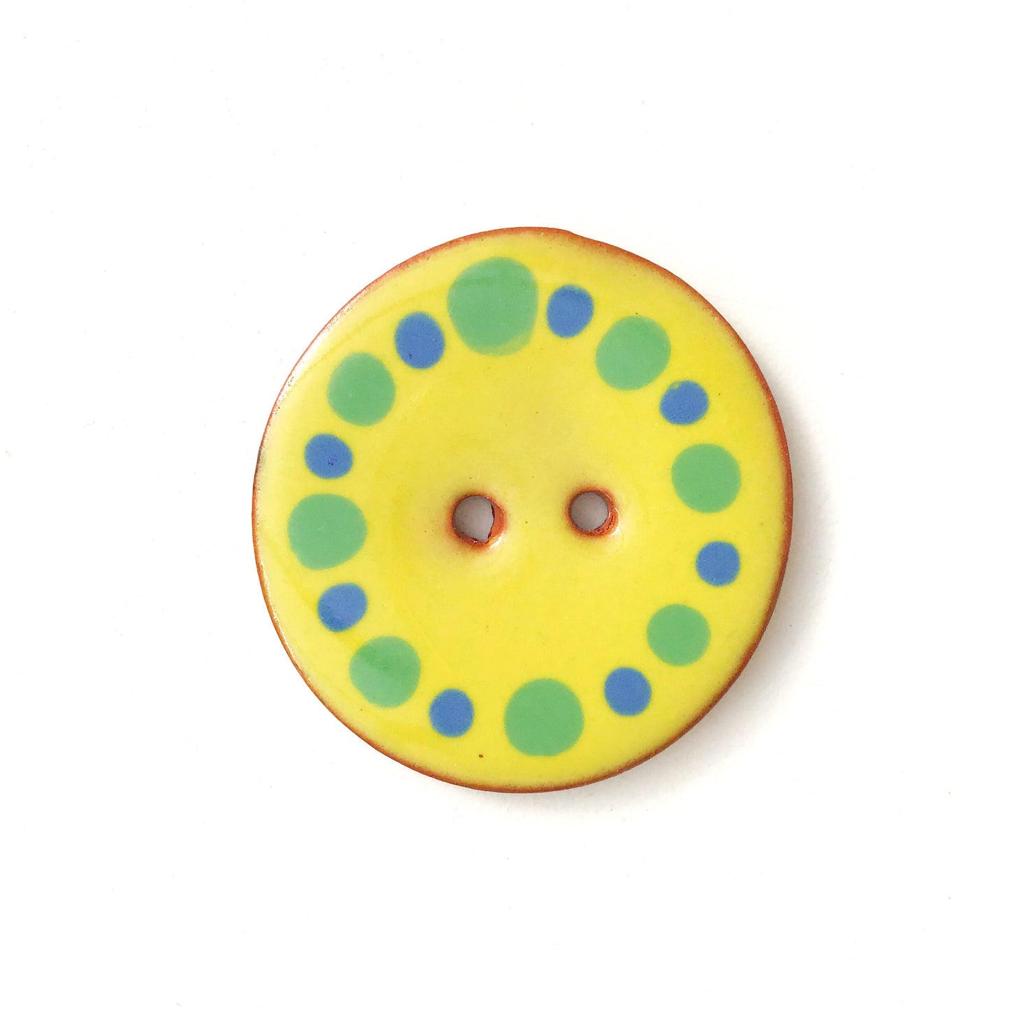 Colorful Dotted Buttons - Color Contrast Ceramic Buttons - 1-3/8"