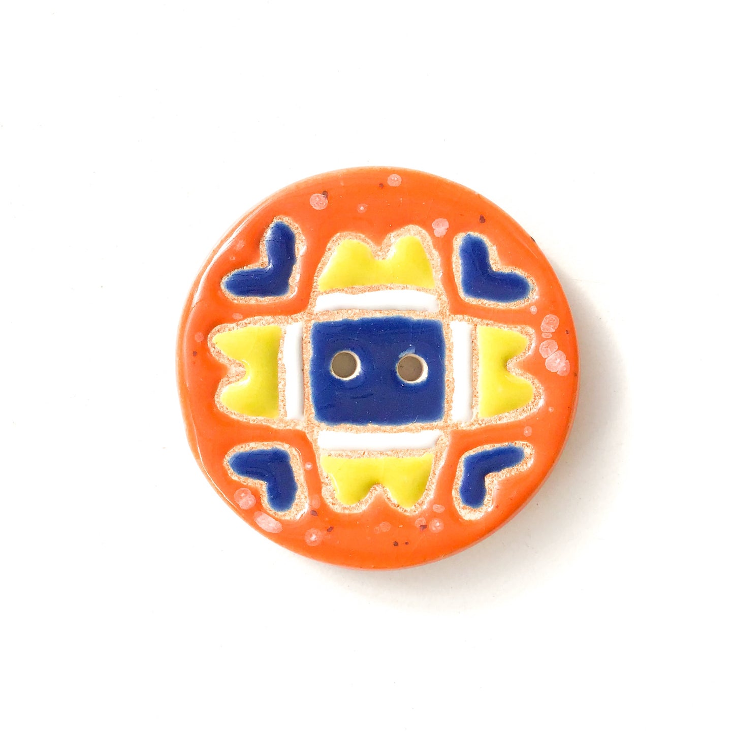 Colorful Quilted Buttons - Decorative Ceramic Buttons - 1 3/8"