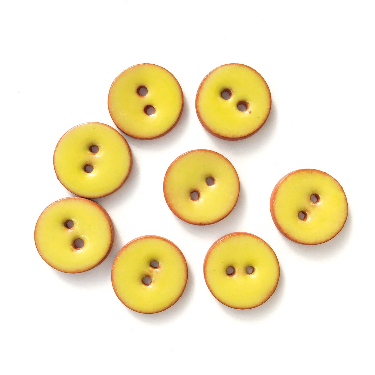 Chartreuse Ceramic Buttons - 5/8" - 9 Pack