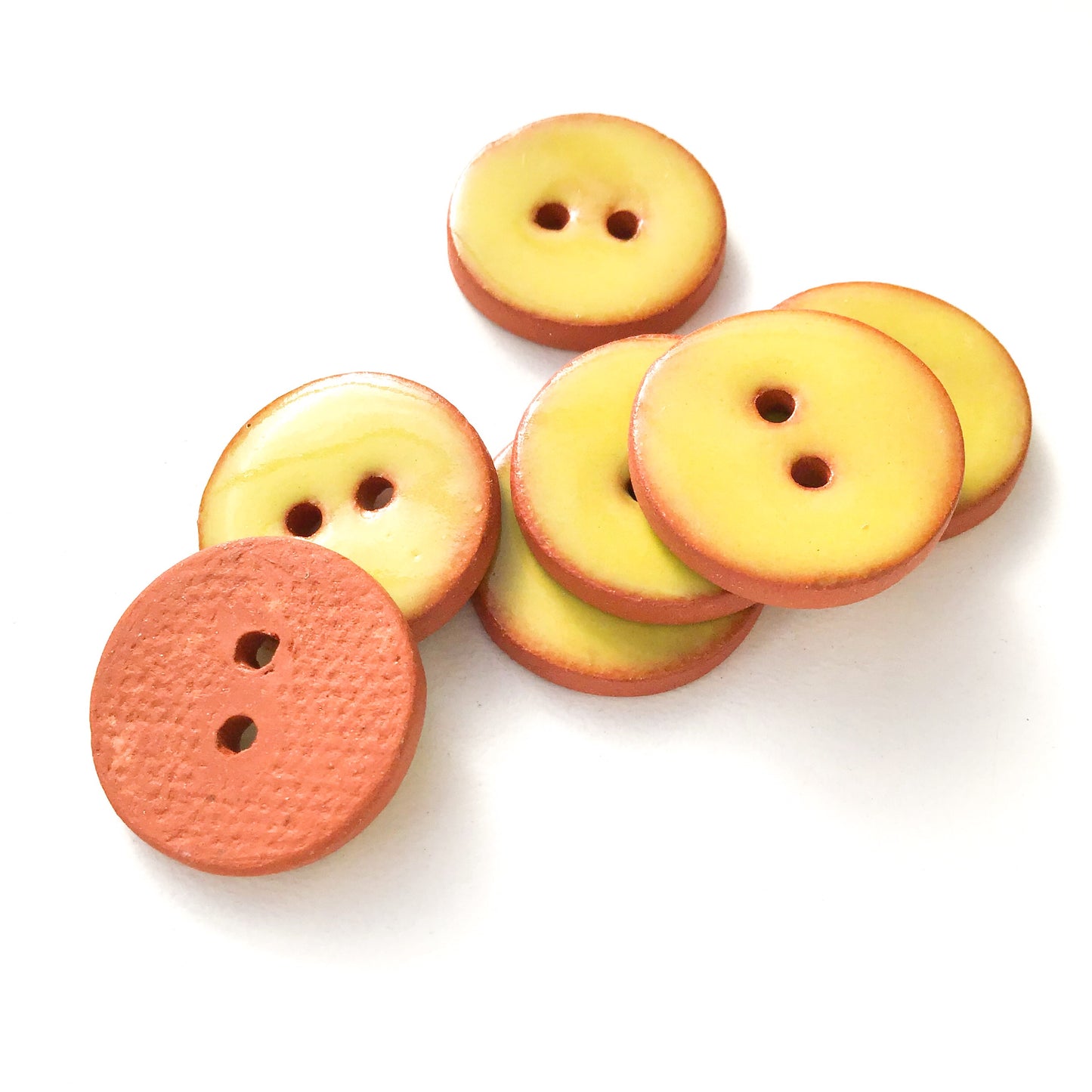 Chartreuse Ceramic Buttons - 5/8" - 9 Pack