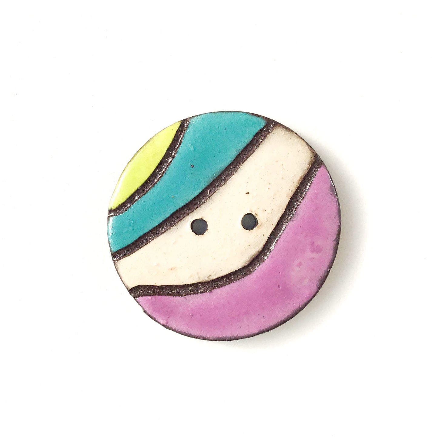 Crazy Quilt Colorful Ceramic Buttons - Contemporary Ceramic Buttons - 1 3/8"