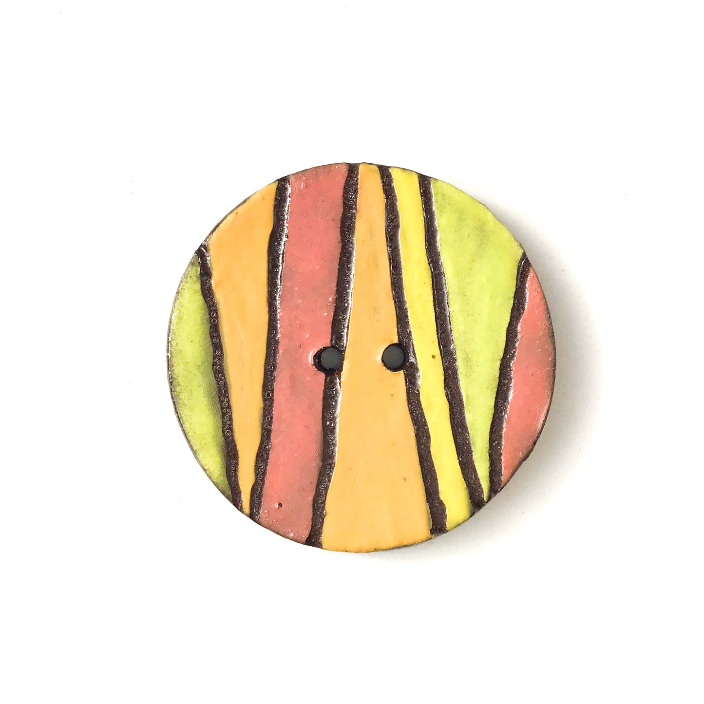 Crazy Quilt Colorful Ceramic Buttons - Contemporary Ceramic Buttons - 1 3/8"