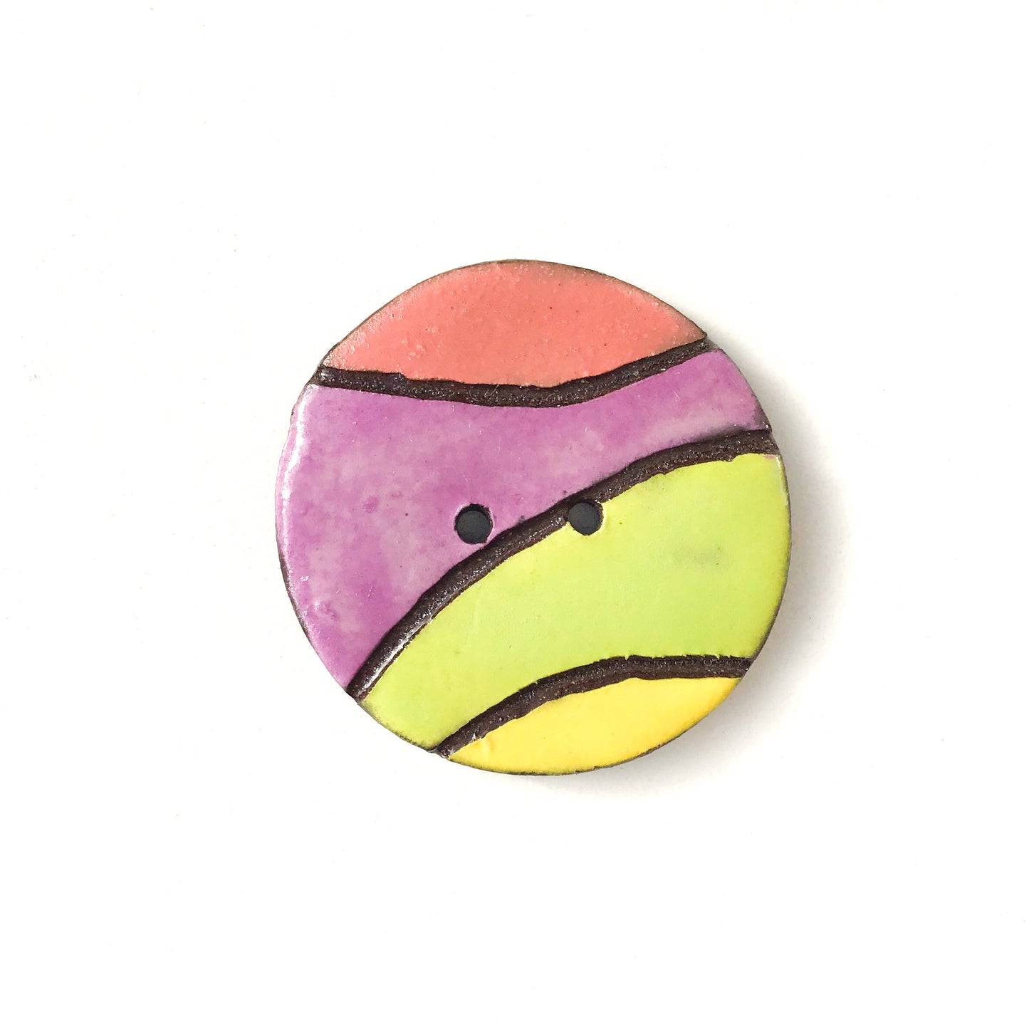 Crazy Quilt Colorful Ceramic Buttons - Contemporary Ceramic Buttons - 1 3/8"