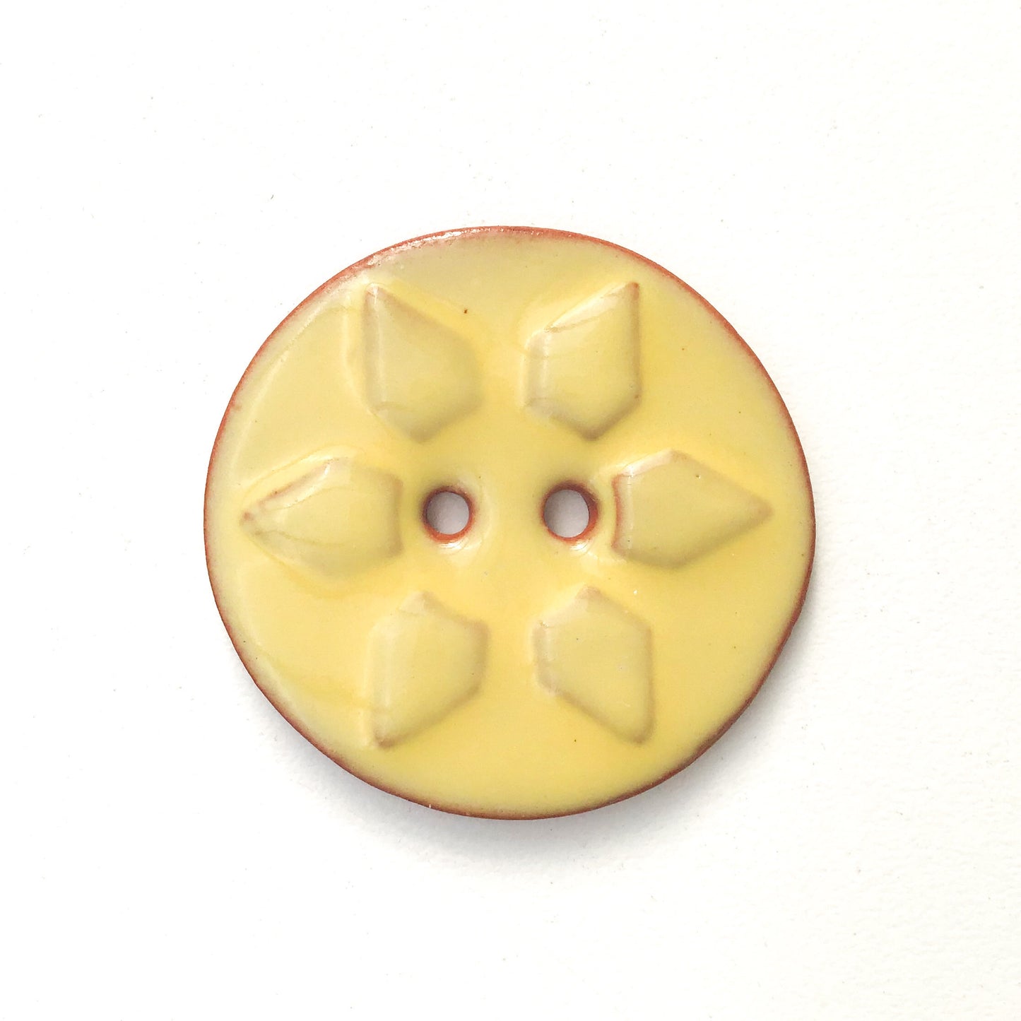 Sunshine Stamp Buttons - Orange & Yellow Sun Ceramic Buttons - 1 3/8"