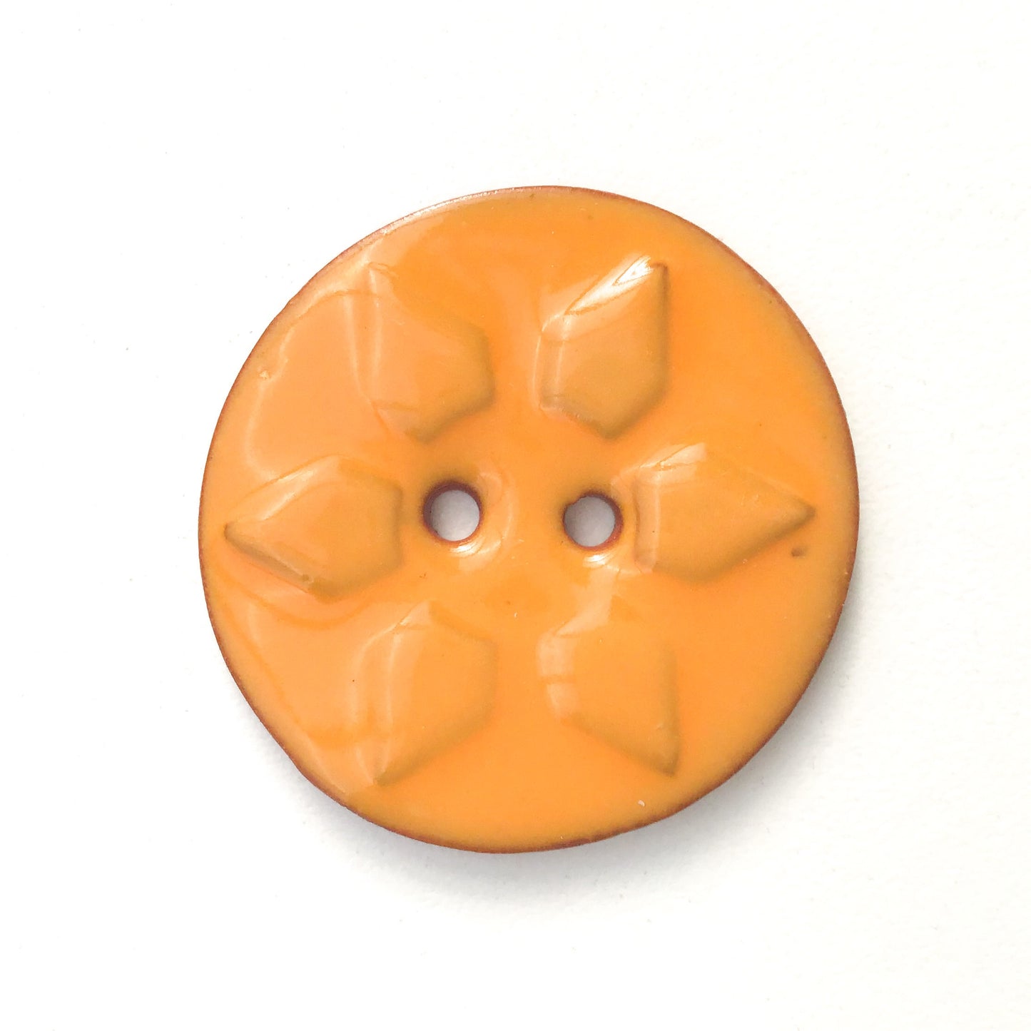 Sunshine Stamp Buttons - Orange & Yellow Sun Ceramic Buttons - 1 3/8"