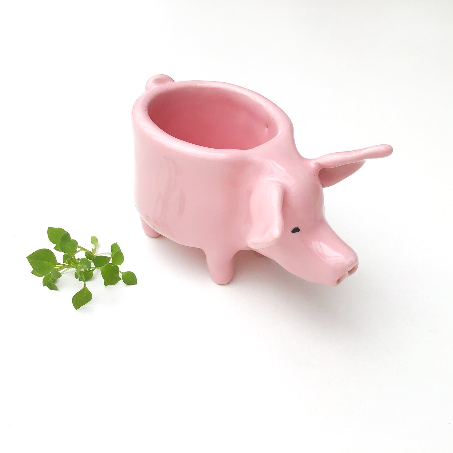 Little Pink Pig Pot - Ceramic Pig Planter