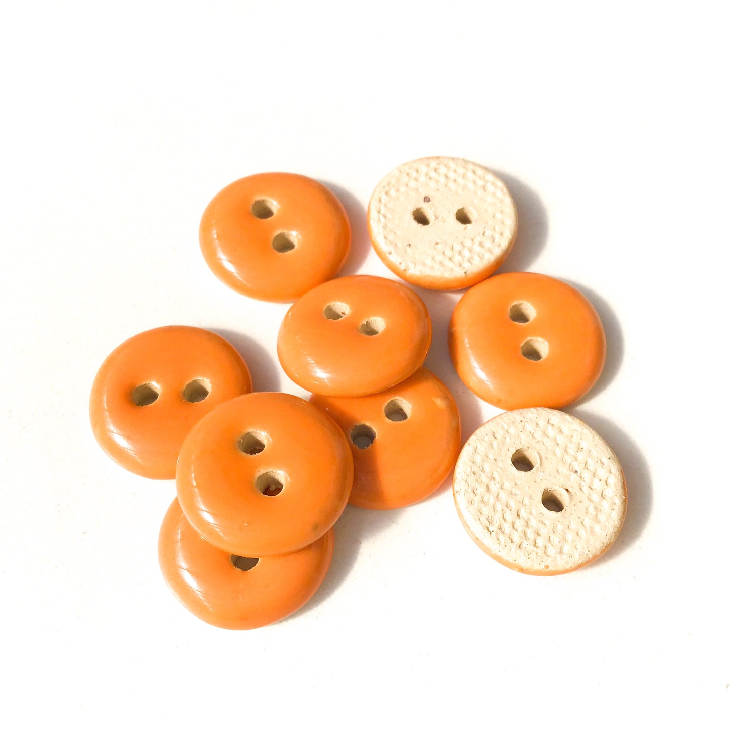 Cantaloupe Orange Ceramic Buttons - Orange Clay Buttons - 9/16"