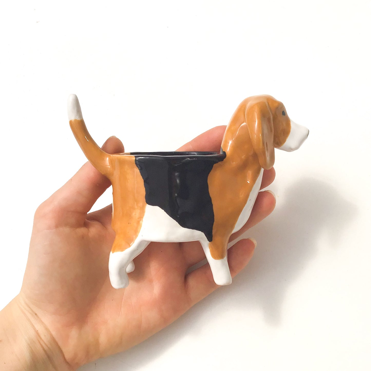 Beagle Dog Planter - Ceramic Dog Plant Pot