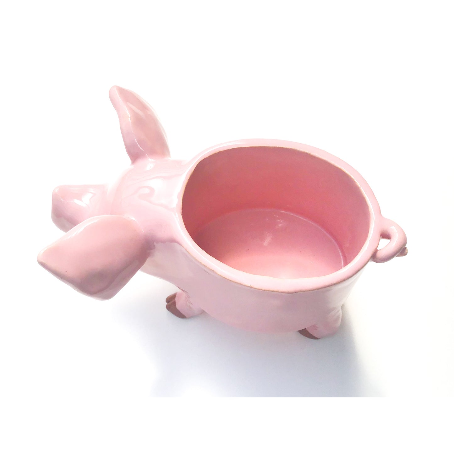 Pink Pig Pot - Ceramic Pig Planter